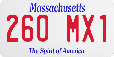 MA license plate 260MX1