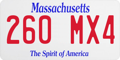 MA license plate 260MX4