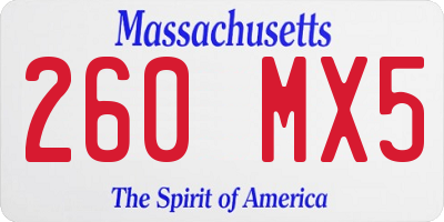 MA license plate 260MX5