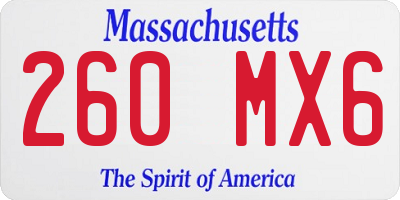 MA license plate 260MX6