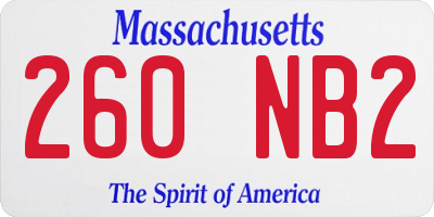 MA license plate 260NB2