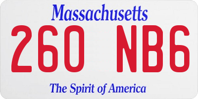 MA license plate 260NB6