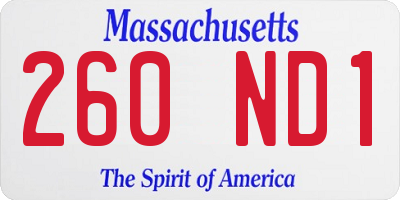 MA license plate 260ND1