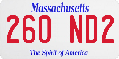 MA license plate 260ND2
