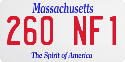 MA license plate 260NF1