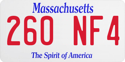 MA license plate 260NF4