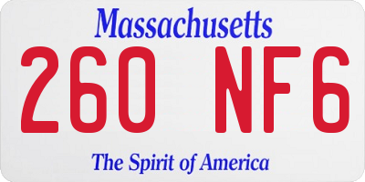MA license plate 260NF6
