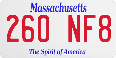 MA license plate 260NF8