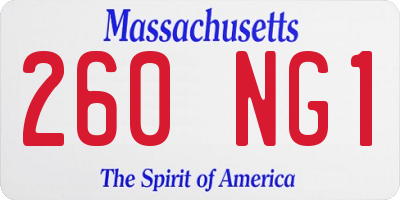 MA license plate 260NG1