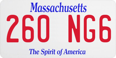 MA license plate 260NG6