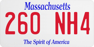 MA license plate 260NH4