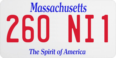 MA license plate 260NI1
