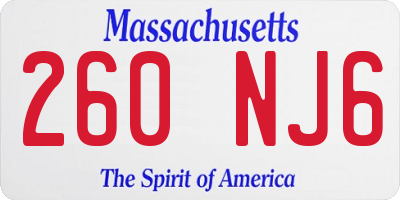MA license plate 260NJ6