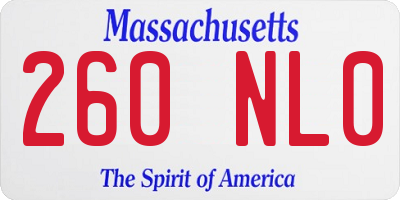 MA license plate 260NL0