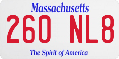 MA license plate 260NL8