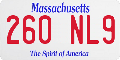 MA license plate 260NL9