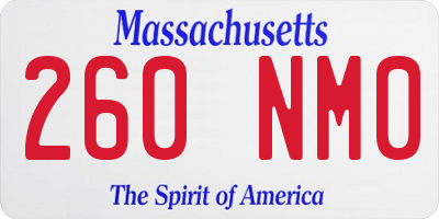 MA license plate 260NM0