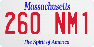 MA license plate 260NM1
