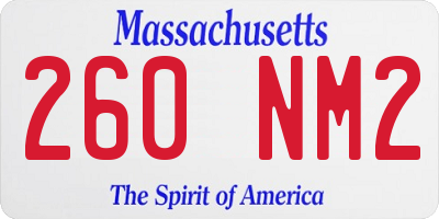 MA license plate 260NM2
