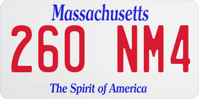 MA license plate 260NM4
