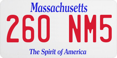 MA license plate 260NM5