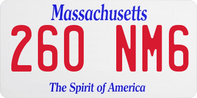 MA license plate 260NM6