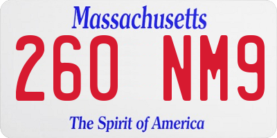 MA license plate 260NM9