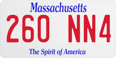 MA license plate 260NN4