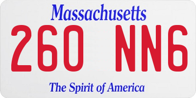 MA license plate 260NN6