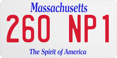 MA license plate 260NP1