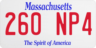 MA license plate 260NP4