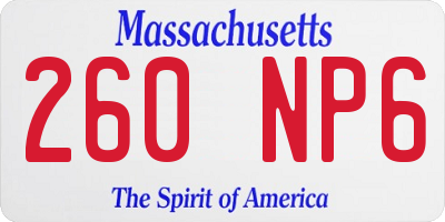 MA license plate 260NP6