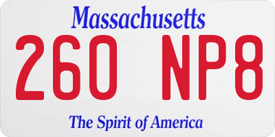 MA license plate 260NP8