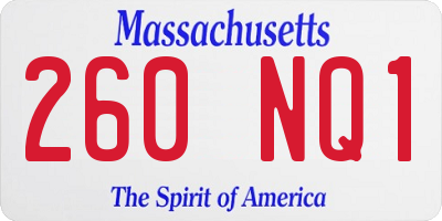 MA license plate 260NQ1