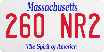 MA license plate 260NR2