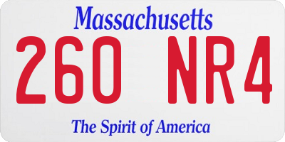MA license plate 260NR4