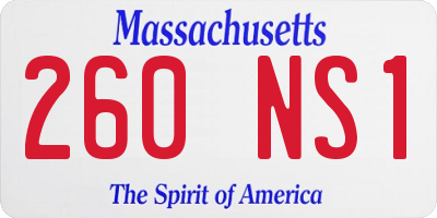 MA license plate 260NS1