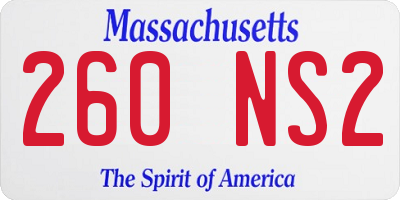 MA license plate 260NS2