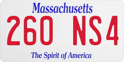 MA license plate 260NS4