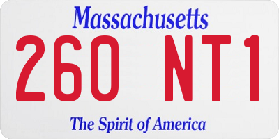MA license plate 260NT1