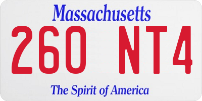 MA license plate 260NT4