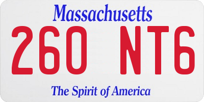 MA license plate 260NT6