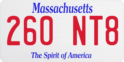 MA license plate 260NT8