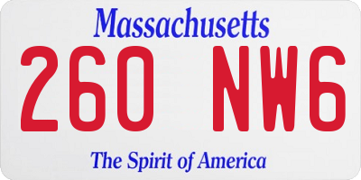 MA license plate 260NW6