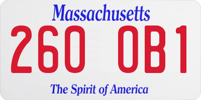 MA license plate 260OB1
