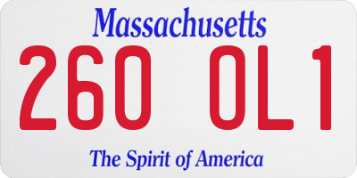 MA license plate 260OL1