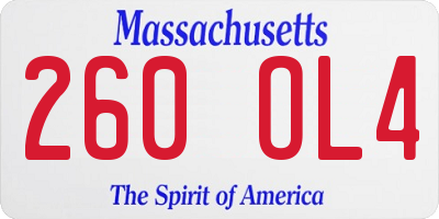 MA license plate 260OL4