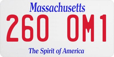MA license plate 260OM1