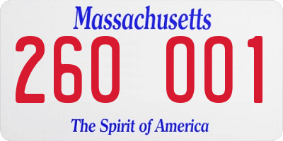 MA license plate 260OO1
