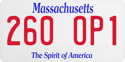 MA license plate 260OP1